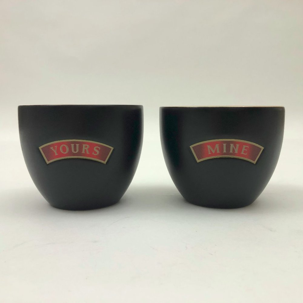 EUC Baileys Irish Cream Mine and Yours Porcelain Dessert/Drink Cups 8 Oz